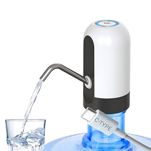 Image of VEROX Automatic Water Dispenser Pump for 20 Litre Bottle for Home, Office Type C USB Charging Water Pump- White