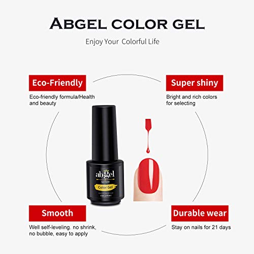 Ab Gel Soak Off UV LED Starter Kit for Manicure Collection of Silver Gold Glitter White Green Red 8 PCS Gel Nail Polish Set