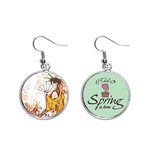 Pendientes de primavera decorados a mano joyas colgantes para lucir en eventos de día