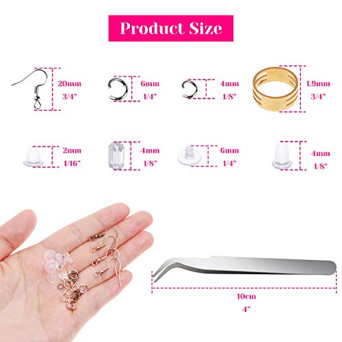 Shynek EH-02 Earring Hooks For Jewelry Making, Shynek 2500Pcs Earring Making Supplies Kit thumb #2