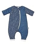 Gesslein 752210 Bubou Babyschlafsack mit Beinen und abnehmbaren Ärmeln: Temperaturregulierender Ganzjahreschlafsack, Baby Größe 90 cm , Tupfen blau