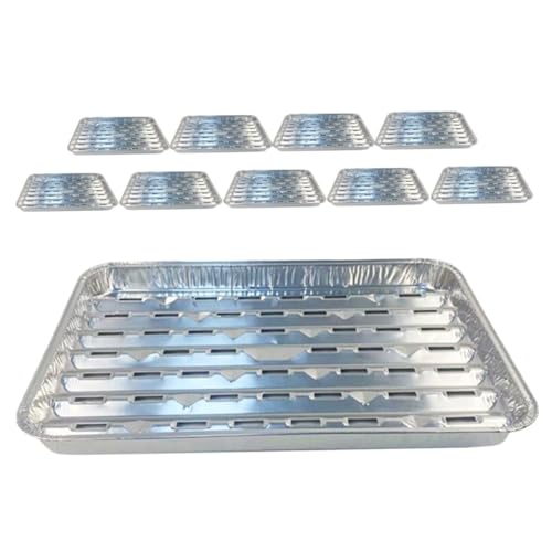 GOOHOCHY 10 pezzi Teglie Usa e Getta per Forno e Barbecue Resistenti ad Alta Temperatura Vassoi da Cucina per Cottura Riscaldamento e Conservazione Alimenti Design Impilabile per Uso