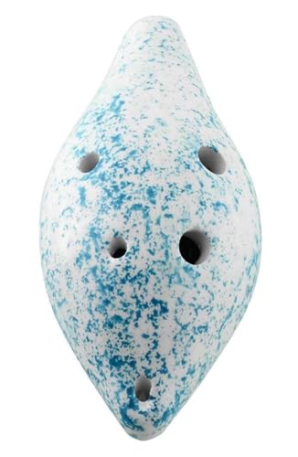 Ocarina en céramique 6 trous bleu Ré pour s'initier à la musique chez soi