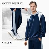 LBL Leading the Better Life Mens Track Suits Casual Pullover Sweat Suit Active Jackets and Pants 2 Piece tracksuit, Navy+grey, Large - Image 4