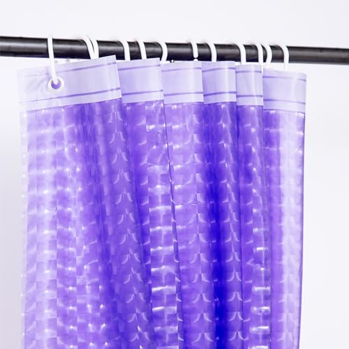jssablo Purple Shower Curtain Liner, 100% Waterproof EVA 3D Shower Curtains with 3 Duty Heavy Bottom Magnets and 12 Rust Proof Grommets, 72x72 Weighted Shower Liner for Shower Stall, Bathtubs