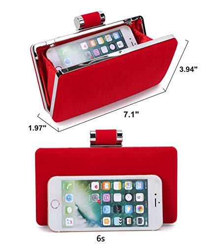 Selighting Elegant Velvet Clutch Evening Bags For Women Formal Wedding Party Clutch Purse Prom Cocktail Handbags Red #TOP3