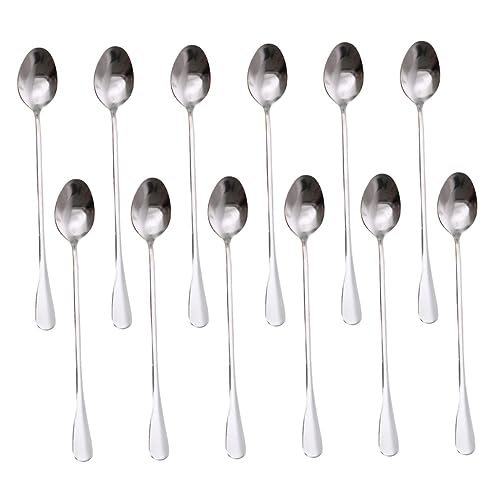 JECOMPRIS 12piezas Cuchara para Remover Café Cucharas de Acero Inoxidable Mango para Mezclar Café Tés Helados Cócteles
