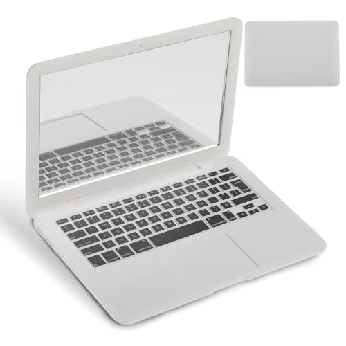 TIESOME Katzenspielzeug Laptop Minispiegel, winziger Computerspiegel Katzenspielzeug Tasche Make up Spiegel gefälschter Laptop für Puppenhaus Dekoration Katzenspielzeug (weiß)