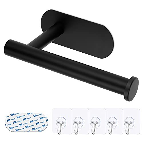 Omasi Portarrollos de papel higiénico, sin agujeros, autoadhesivo, de acero inoxidable, para cocina y baño Cover