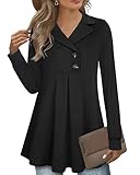 【Match】 Das Reverskragen-Design mit Knöpfen ist sehr durchdacht und macht es bequem an- oder auszuziehen. Dieses Damen Pulli ist perfekt für den Winter mit Leggings oder im Herbst/Frühling mit einer leichten Strumpfhose ein süßes Outfit für den Alltag. Diese Damen lange Pullover ist formal genug für Arbeit und lässige Anlässe.