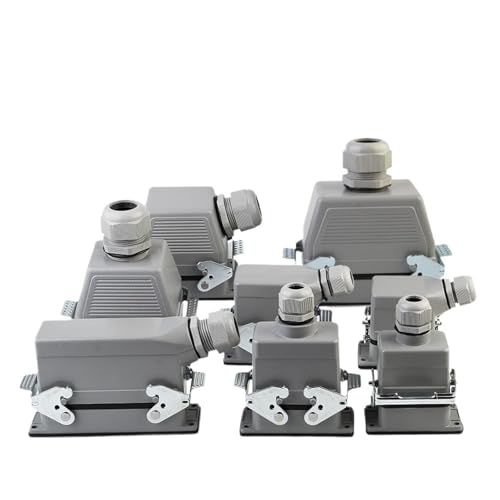 Conector industrial resistente HDC-HE 32 pin con salida lateral impermeable de 500V 16A 4