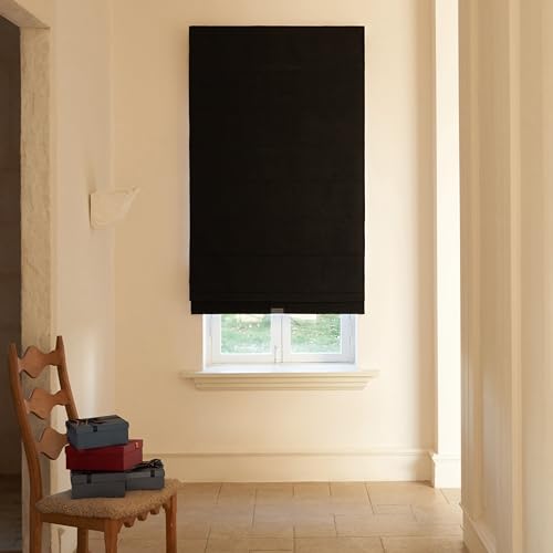 Decleaf Blackout Roman Shades Cordless for Windows, Pull Down Window Shades Blinds with Heavy 430GSM