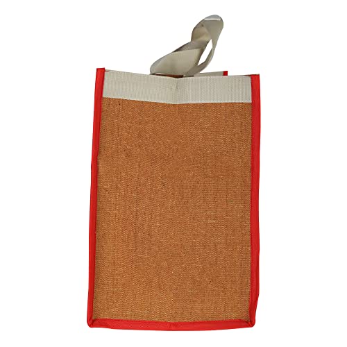 Image of (#B2B212228CA Eco Friendly Reusable Foldable Fabric Grocery Vegetable Shopping jhola Bag Heavy Canvas 1 pc Large 17x8x13 inch