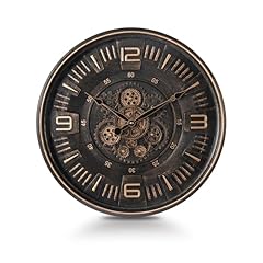 Mee 2 ou Vintage Large Wall Clock with Moving Gears, 20 Inches Industrial Retro Steampunk product