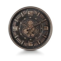 Mee 2 ou Vintage Large Wall Clock with Moving Gears, 20 Inches Industrial Retro Steampunk product