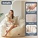 MAXYOYO Giant Bean Bag Chair, Oversized Bean Bag Couch for Adults and Kids, Faux Fur Shell-Shaped Large Chair with Filler, Stuffed Big Accent Sofa Lounge Floor Sofa for Gaming, Reading, Beige
