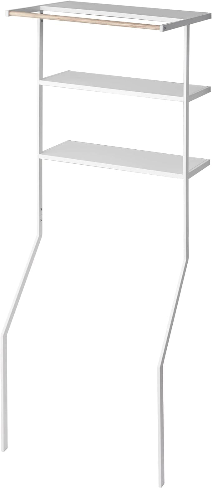 立て掛けランドリーシェルフ　 ホワイト Amazon｜立て掛け ランドリーシェルフ ホワイト 約W75×D48×H190cm