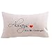 Produktbild No Branded Always kiss me Good Night Kissenbezug, Baumwolle, Leinen, quadratisch, dekorativer Kissenbezug für Sofa, 30,5 x 50,8 cm