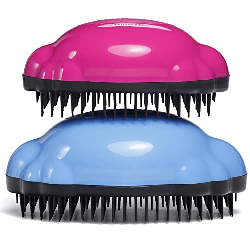 Knot Genie Detangling Hair Brush For Kids (Puff Of Purple) | Perfect Detangling Brush For Curly Hair, Gently Separate Tangles, Leaves Hair Smooth And Shiny | The Pain Free Knot Detangler #TOP1