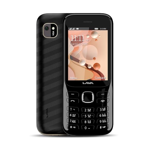Lava Gem 2025 Dual Sim Keypad Phone (2.8" Display, Camera & Flash) | 2575mAh Smart AI Powerful Battery | Wireless FM & Recording | Stereo Speakers | Call Recording (Black Gold)