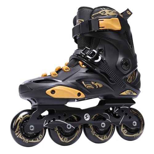 Weyot Patines En Linea Adulto, Patines 4 Ruedas Mujer Hombre, Patines Profesionales De Fitness para Principiantes Adulto Mujer Hombre Black, EU 40/UK 6/ 25CM