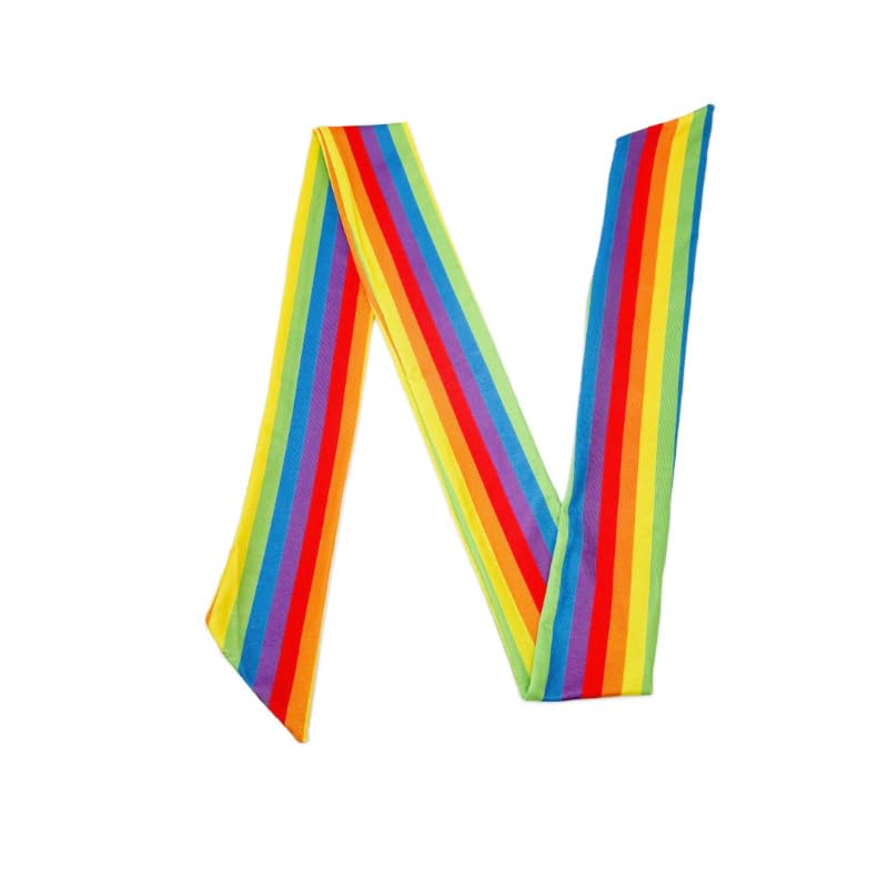 BBTDIN Rainbows Bag Scarf Colors Neckerchief Rainbows Stripes Neck Tie Scarves Colorful Purse Handle Scarves NSF023