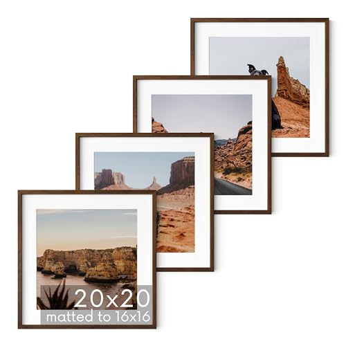 HAUS AND HUES Walnut Square Frames Set of 4-20x20
