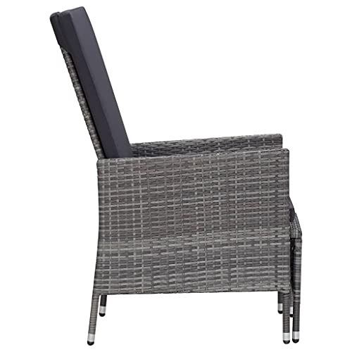 Chaise longue de jardin résistante intempéries transat alu gris - 5