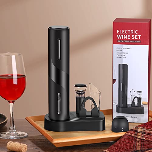 ZOYIDOUX Abridor de vino eléctrico recargable 7 en 1 Juego de regalo, Sacacorchos eléctrico con base, cortador, tapón de vacío de silicona, tapones de champán,vertedor, línea USB - imagen 7