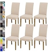 BIETYONE Dining Chair Covers,Dining Room Chair Covers Set of 6,Stretch Kitchen Chair Cover,Washab...