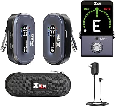 Xvive A58 Wireless Guitar System + P58R Tuner Receiver Bundle 5.8GHz Guitar Wireless for Standard or Pedalboard Use