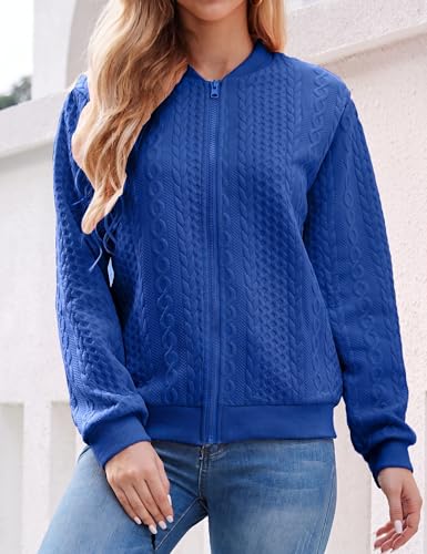 Image of Larmliss Women's Zip Up Cardigan Sweater Hoodies Long Sleeve Jacket Crewneck Casual Outerwear Spring Fall Trendy Coat Outfits