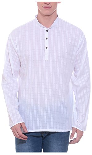 Kurta de algodón blanco ideal para eventos de verano y celebraciones