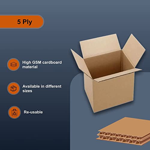 Image of Porpoise 11 x 11 x 4 Inch Corrugated Cardboard Boxes 5 Ply Pack of 10 for Shipping Packaging Storage Carton Box (11 x 11 x 4 Inch 10pc)