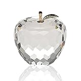 Badash Crystal Paperweight - 2.5' Tall Decorative Faceted Crystal Glass Apple Paperweight with Gold...