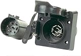 40955 Multi-Tow 7 Way RV & 4 Flat Trailer Connector Plug Adaptor for Hopkins