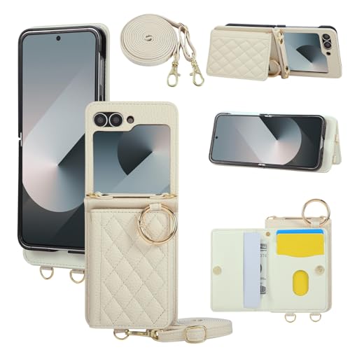 TEDTIKJT Galaxy Z Flip6 5G �P�[�X PU���U�[ �M�����N�V�[Z Flip6 5G �P�[�X �蒠�^ Galaxy Z Flip6 5G �g�уJ�o�[ SC-54E �g�уP�[�X�w�ʃJ�o�[ �V�����_�[�X�g���b�v ���[�|�P�b�g�蒠�^ �t�B��