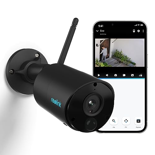 Reolink Solar Cámara Vigilancia WiFi Exterior con Batería Recargable, 3MP Cámara IP con Detección de Movimiento PIR, Lapso de Tiempo, Visión Nocturna, Audio Bidireccional, Argus Eco (Negro)