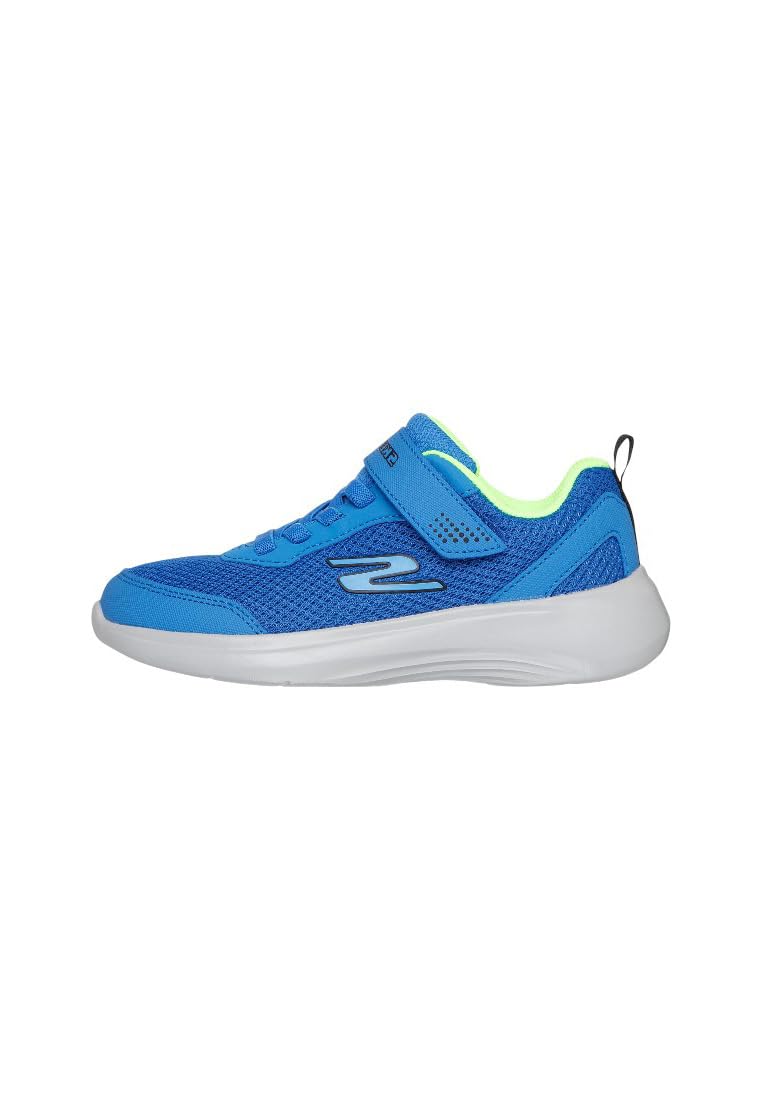 Skechers Boy's Selectors Reset Achieved Sneakers, Blue Textile/Blue Synthetic/Lime Trim, 11 UK Child