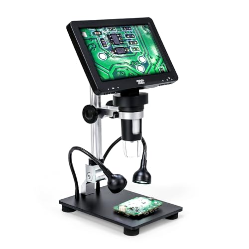 Matatastudio MT2 1200X Microscope Numérique HDMI avec Écran HD IPS 7'', Loupe à Pièces 1080P pour la Soudure pour Enfants et Adultes, 10 Lumières LED,...