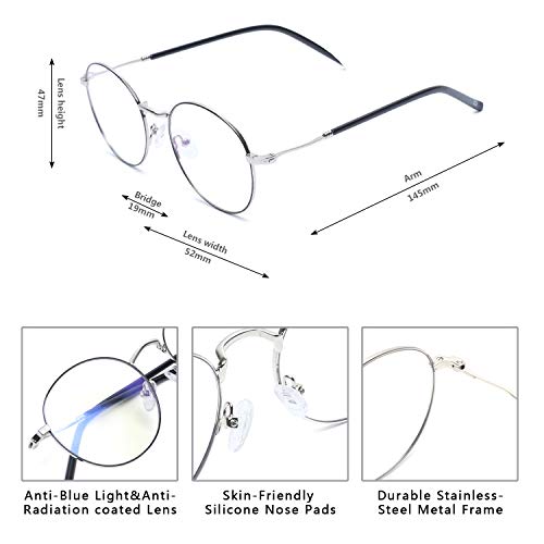 Image of ZERO D Computer Glasses for Eye Protection Oversized Zero Power Blue Lens Glasses for Computer Large Unisex Blue Light Filter Glasses for Men Anti glare No hardcase 510