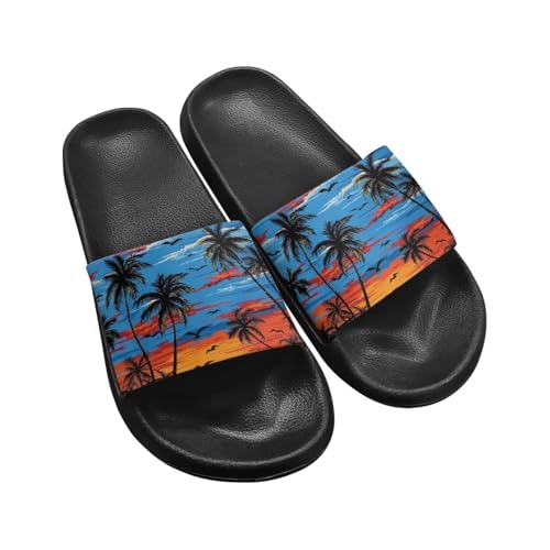 CREAMIC Sunset Palm Unisex Non-Slip Indoor Slippers