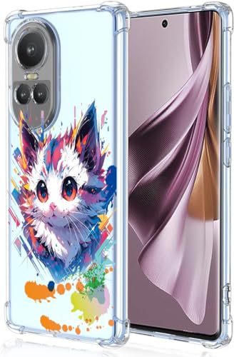 WOKEZ Fodral till Oppo Reno 10/Pro – Transparent Katt Skydd