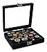 Pin Collector's Compact Display Case by Hobbymaster - for Disney, Hard Rock, Olympic, Political Campaign & other collectible pins, holds 20-50 pins (Black)