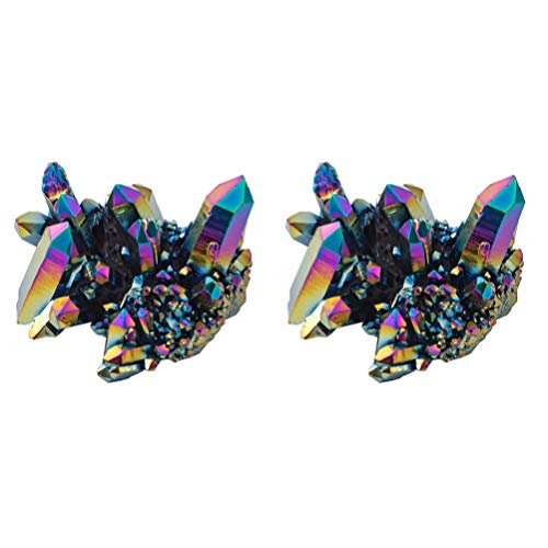 EXCEART NatüRlicher Regenbogen Kristall Cluster 2 StüCk – Dekoration FüR Zuhause, Feng Shui, Aquarium, Bastelarbeiten Und Geschenke 4,5 X 3,5 X 3 cm
