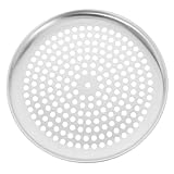 SEWACC Rundes Pizzablech mit Loch Langlebiges Haushaltsbackblech aus Robustem Material Perforierte Pizzaplatte Zur Backzeitverkürzung und Einfache Reinigung