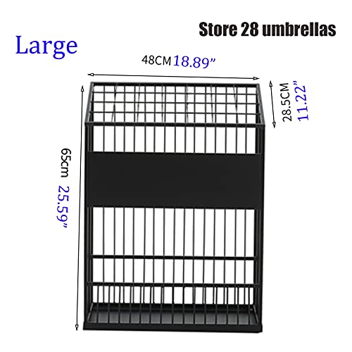 Porte-parapluie en fer forgé noir rectangulaire grand format - 5