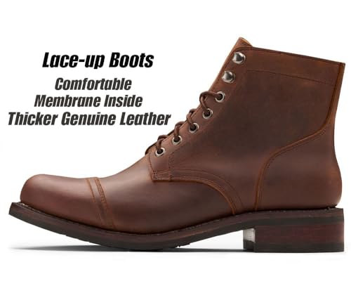 SUREWAY 6" Men's Lace Up Oxford Boots | Cap Toe,Full Genuine Leather Chukka Boots for Men,Classic Derby Style,Comfort Ankle Footwear(Office,Casual,Driving)2