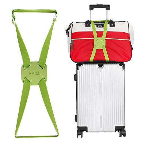 Image of VVILL Bag Bungee, Luggage Straps Suitcase Adjustable Belt - Lightweight and Durable Travel Bag Accessories (Green)