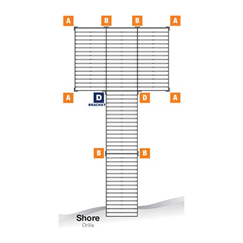 Tommy Docks Inside Corner 3 Way Bracket - Normal Duty Steel Stationary Dock Connector Piece - Powder Coated Boat Dock Hardware Part #TOP3